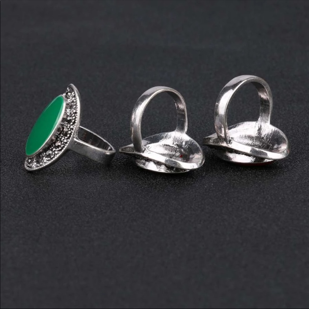 BLACK OVAL WOMEN’S RING - Picture 4 of 6